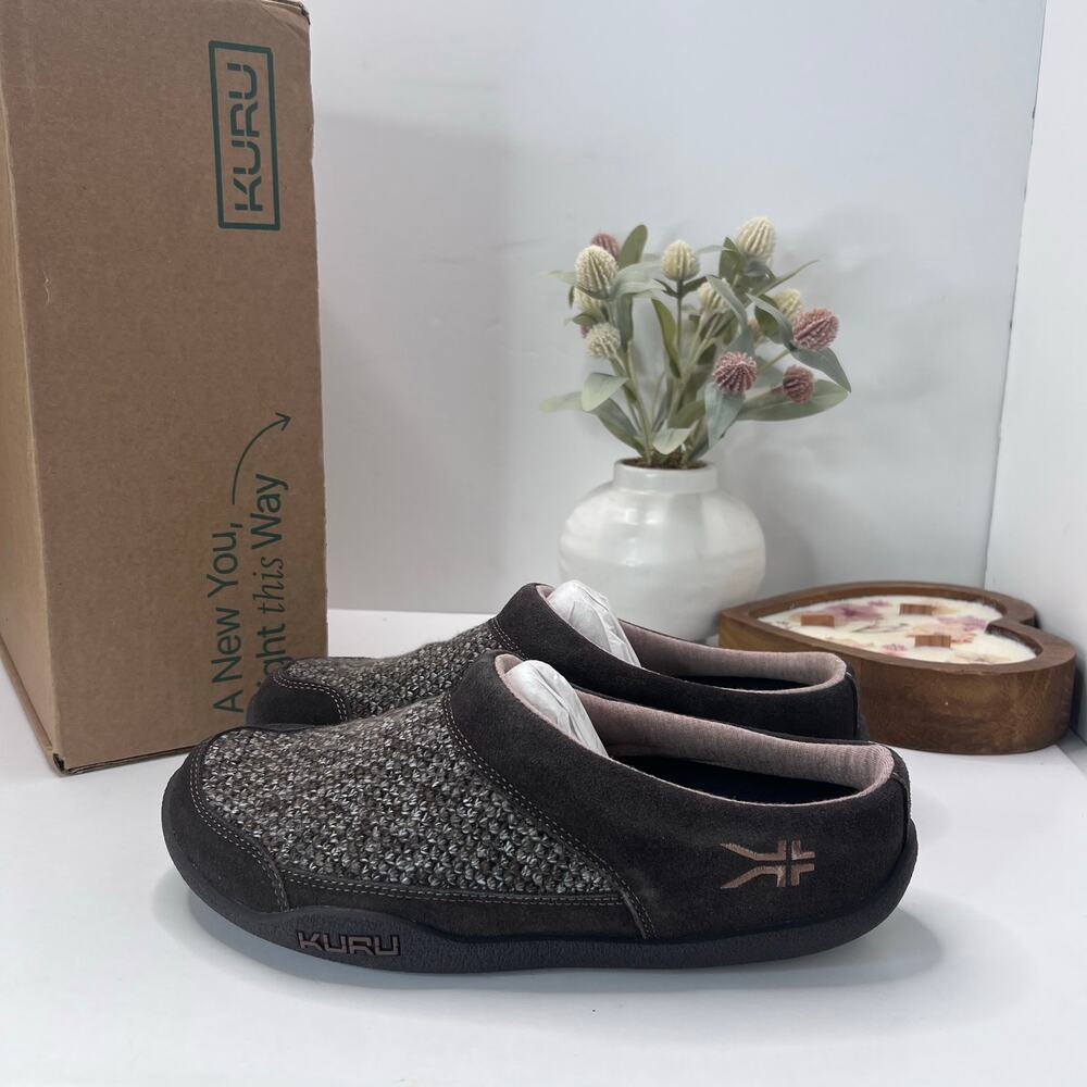 Kuru Draft Slip On Mule Slipper Comfort Charcoal Cocco Brown Men 9.5 M